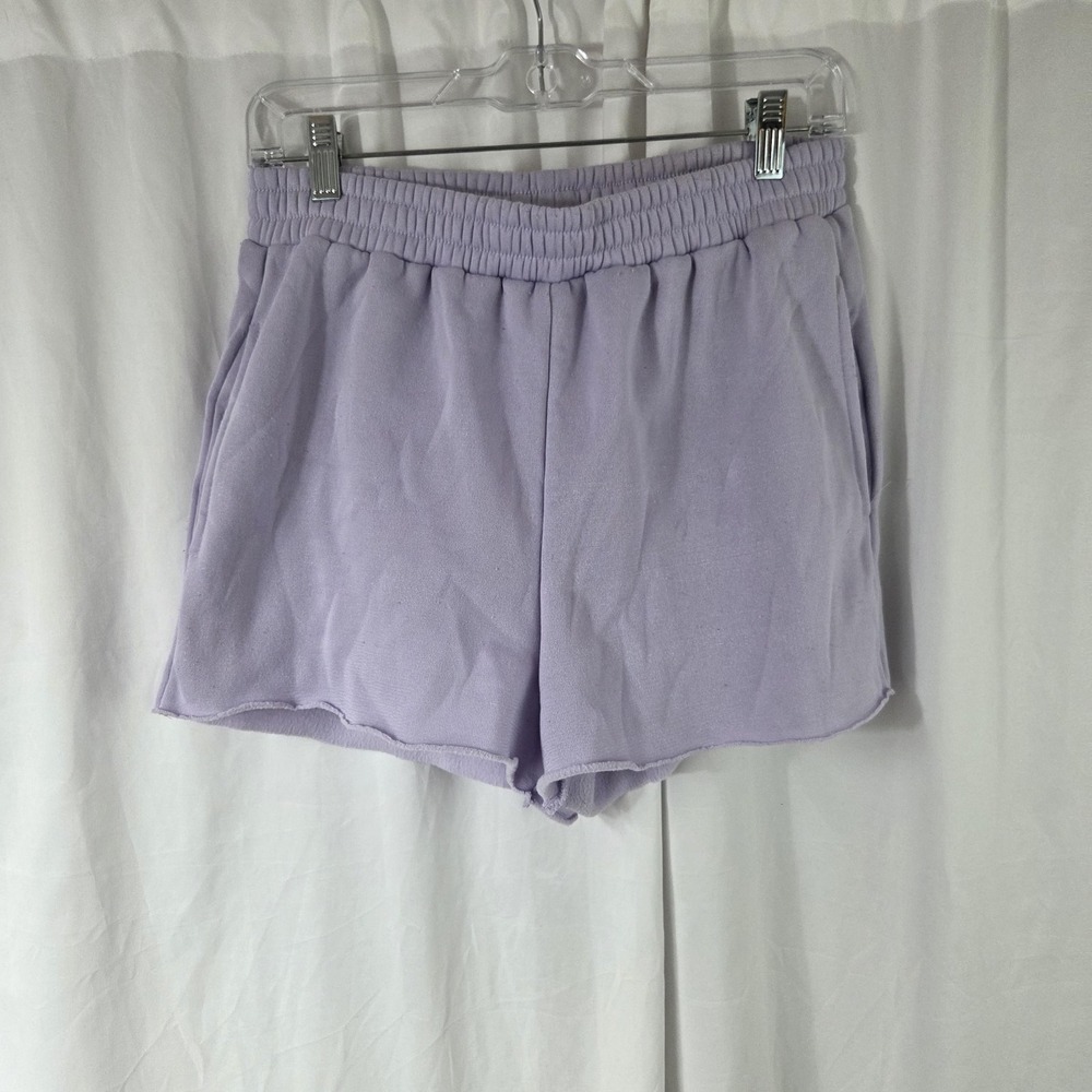 Miss Posh Shorts Womens Large Purple Fleece Sweat Elastic Waist Pockets Casual